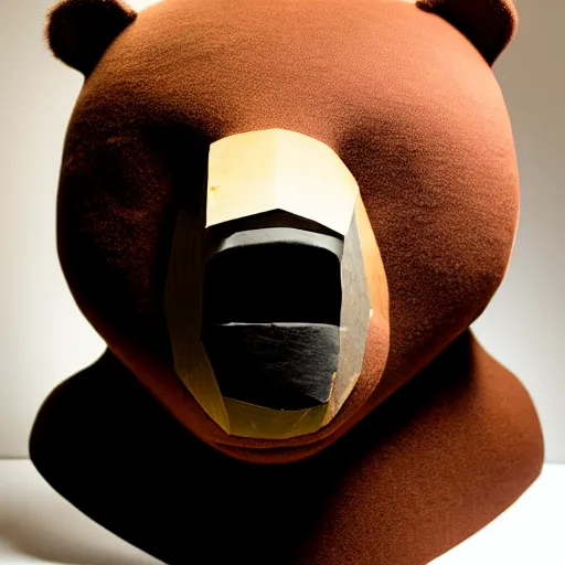 Prompt: mask of bear, studio photo, soft lighting