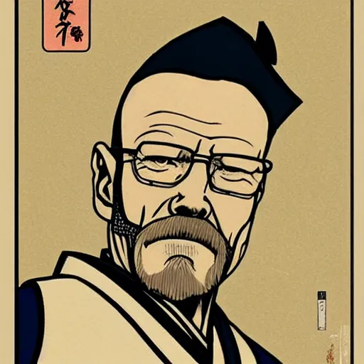 Prompt: Walter White ukiyo-e highy detailed