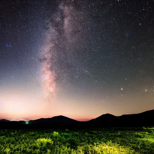 Image similar to unimaginable landscape in night sky,