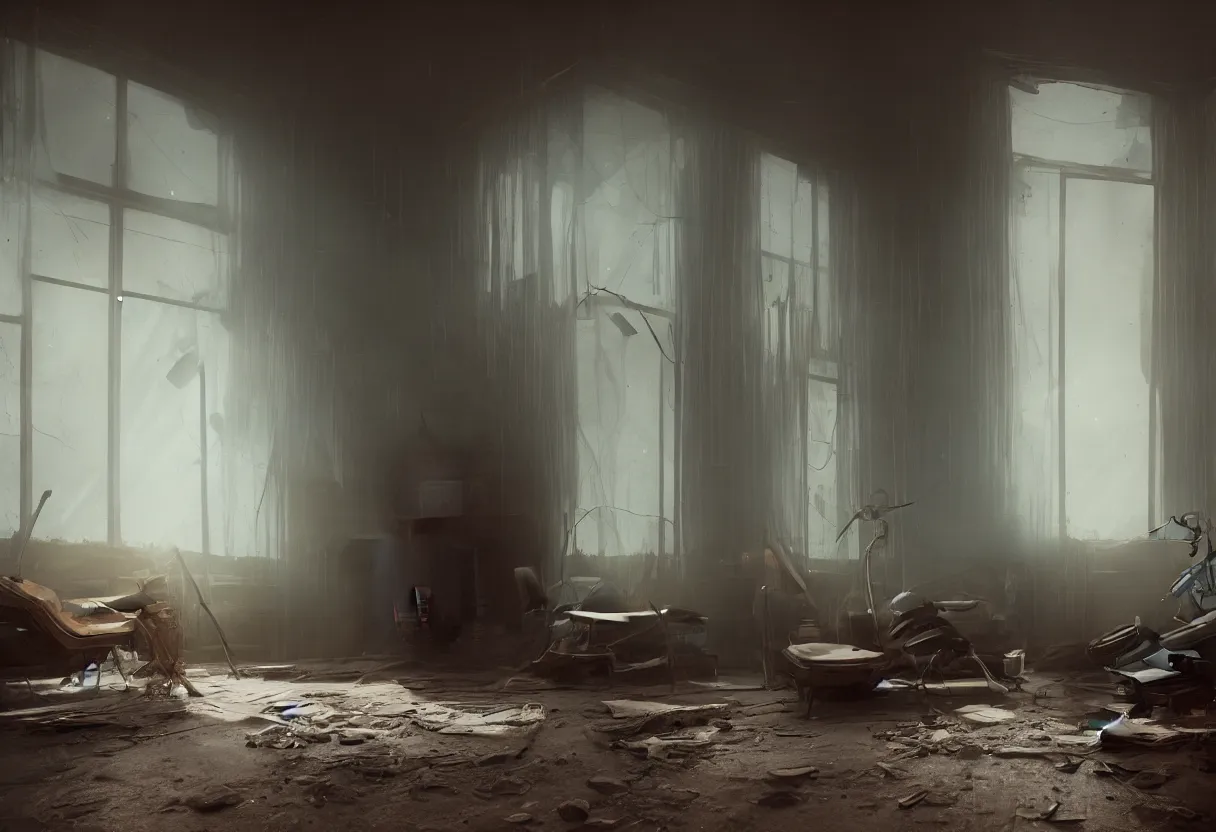 Image similar to intimate photograph of one single lone solitary cerulean and brown decaying futuristic robot lying on a frayed fainting couch in front of a beautiful fireplace with a cozy fire, in a dusty Victorian home, soft morning light seeping in a window, with cinematic lighting and lens flare, tall ceiling, octane render, cgsociety, by Simon Stalenhag and Rouhollah Toghyani and Sylvian Boussiron and Alfonso Cuaron, highly detailed closeup portrait, award-winning highly detailed 8k anamorphic closeup tight cinematic movie photograph