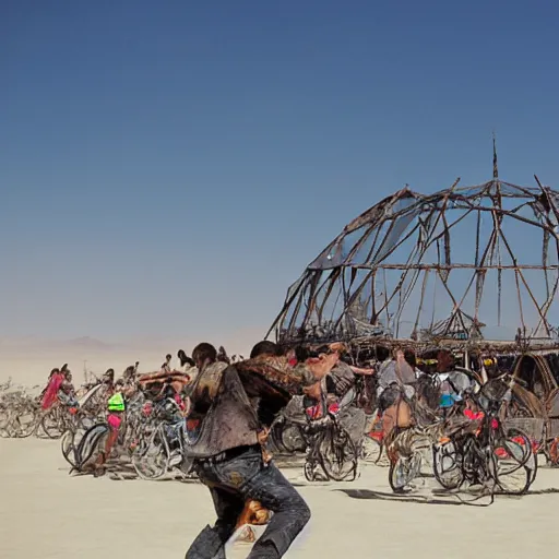 Image similar to thunderdome battle at burning man