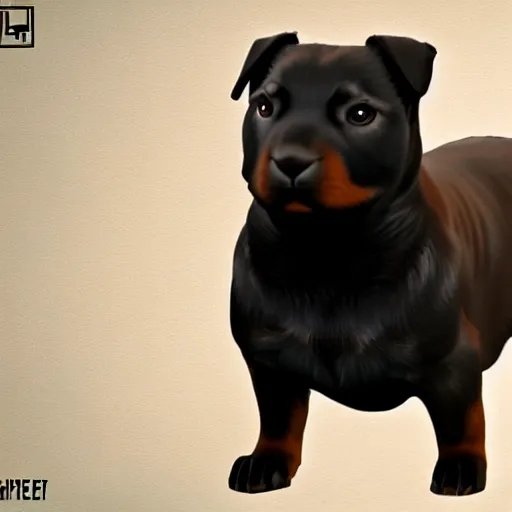 Image similar to Rottweiler rabbit hybrid, rendered in unreal engine