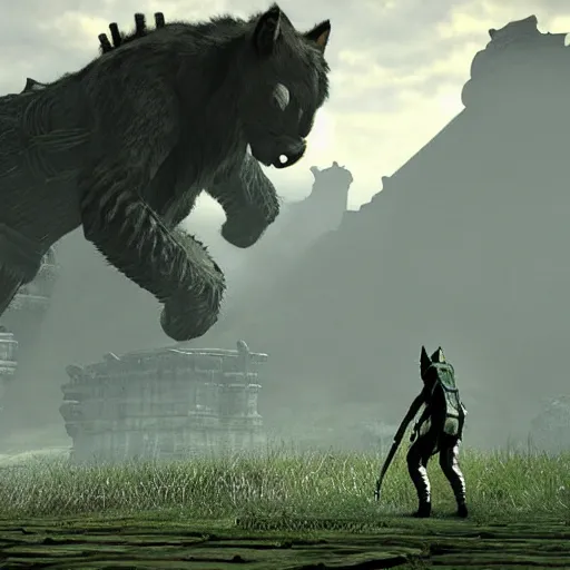 Image similar to cat by shadow of the colossus