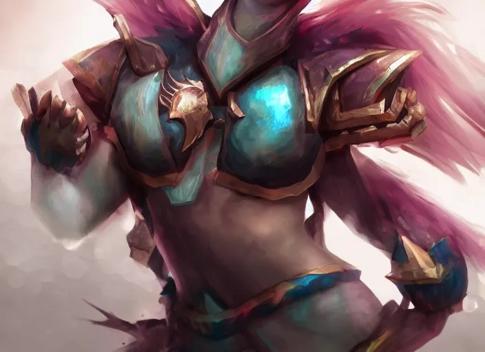 Prompt: champion splashart of champion made out of skin