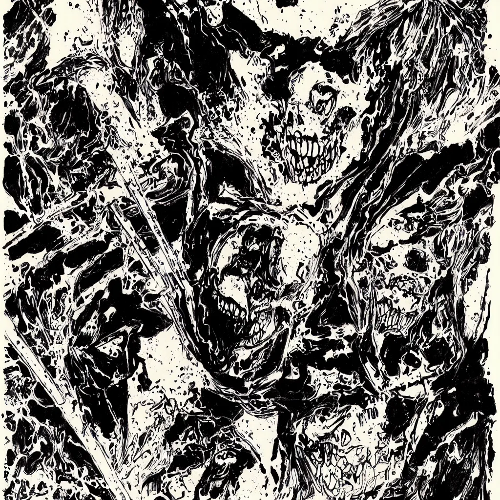 Prompt: judge death by bill sienkiewicz