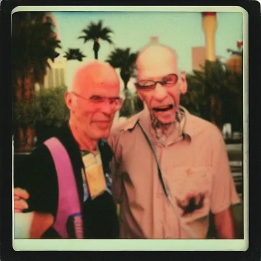 Image similar to found polaroid photo of trash humpers in las vegas