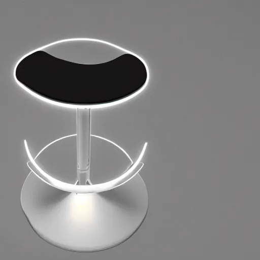 Prompt: a 3 d render of a stool inspired by a formula 1 tyre : : showroom environment, studio lighting, unreal engine