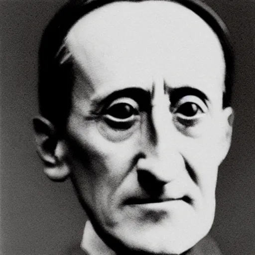 Image similar to a close - up mechanical portrait of marcel duchamp in the style of hito steyerl and shinya tsukamoto and irving penn