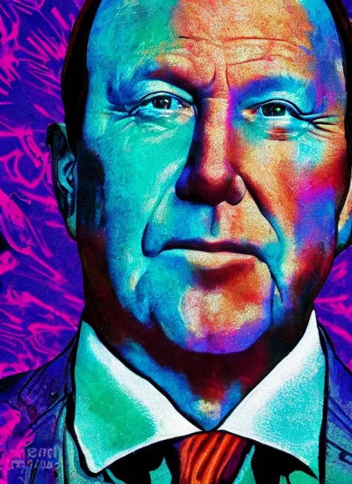 Image similar to alex jones by Zbigniew Brzezinski lisa frank