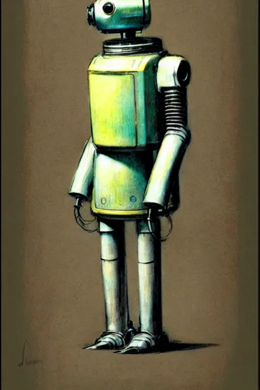 Image similar to ( ( ( ( ( 1 9 5 0 s retro future robot android servant. muted colors. ) ) ) ) ) by jean - baptiste monge!!!!!!!!!!!!!!!!!!!!!!!!!!!!!!