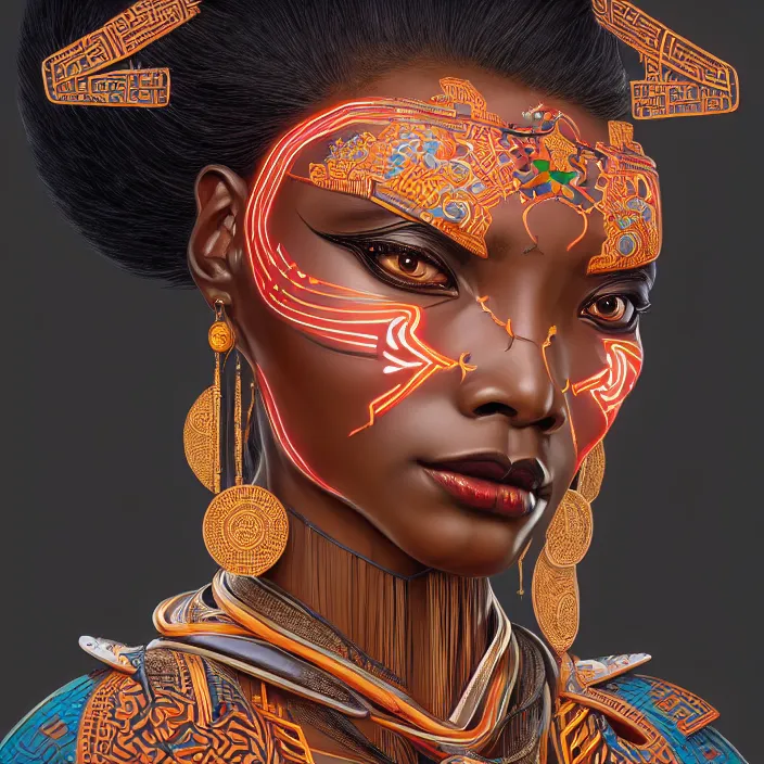 african woman face painting