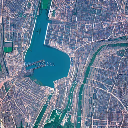Prompt: New York City, google earth satellite image