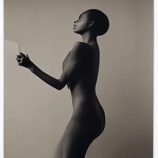 Image similar to photo of young woman by irving penn