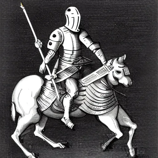 Image similar to illustration of a knight riding a snail