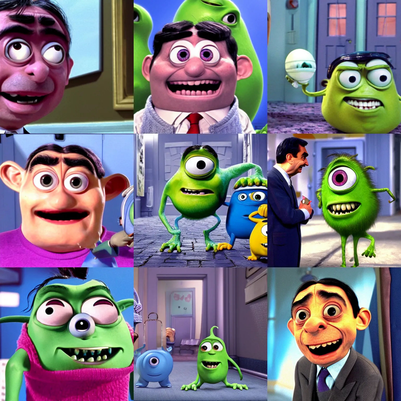 Prompt: mr bean in monsters inc, high quality
