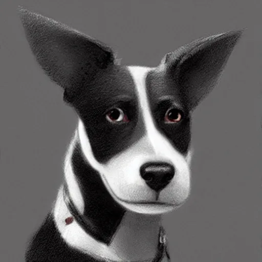 Prompt: portrait of black and white jack russel terrier, cute pixar concept art, highly detailed, digital painting, artstation, concept art, smooth, sharp focus, illustration, art by artgerm, greg rutkowski and alphonse mucha