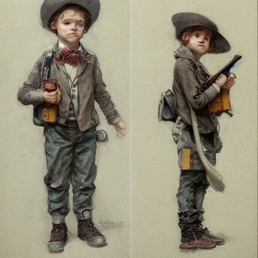 Prompt: (((((portrait of boy dressed as retro sciencepunk explorer in an actionpose . muted colors.))))) by Jean-Baptiste Monge !!!!!!!!!!!!!!!!!!!!!!!!!!!