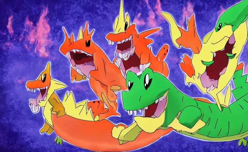 Prompt: crocodile fire type pokemon