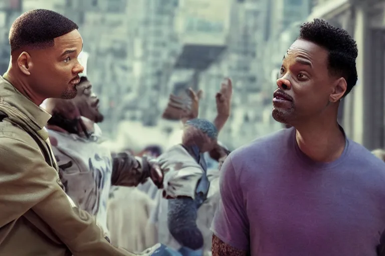 Image similar to will smith and chris rock together. ultra-detailed, 8k, octane render