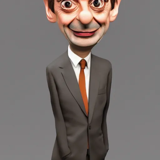 Prompt: Mr Bean in a 3D Animated Mr. Bean film animated by Illumination, portrait, photograph, realistic, hyperrealistic, highly detailed, very detailed, extremely detailed, detailed, digital art, trending on artstation