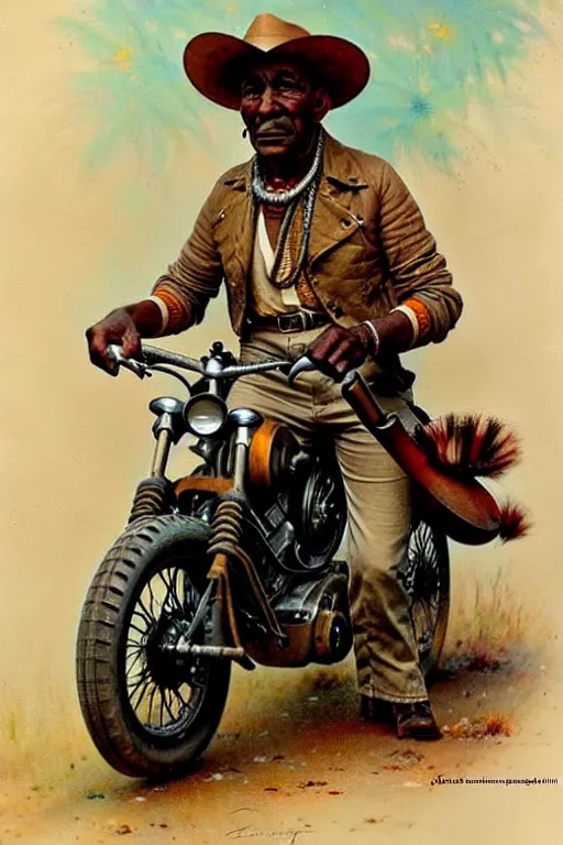 Image similar to (((((1950s wild west indian scout . muted colors.))))) by Jean-Baptiste Monge !!!!!!!!!!!!!!!!!!!!!!!!!!!