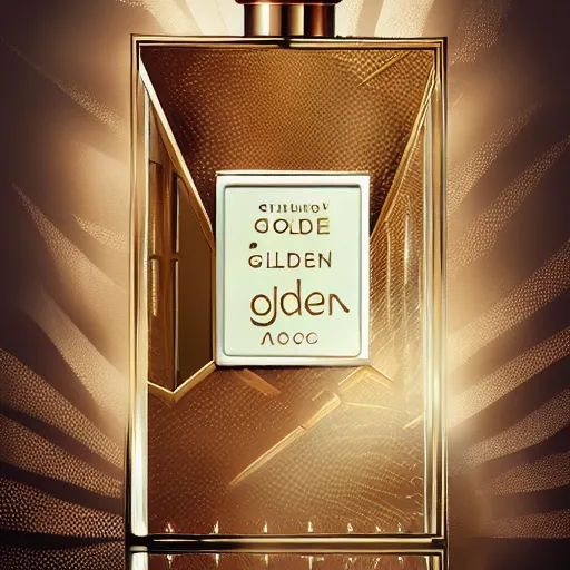 Image similar to advertising golden perfume luxury _ artstation