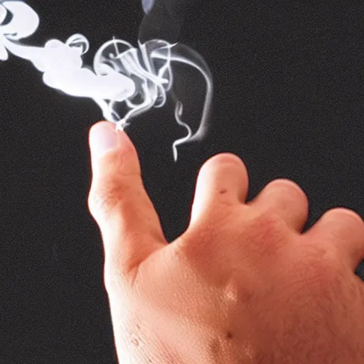 Prompt: very accurate photo, very coherent image, hyper realistic photo of a smoking hand