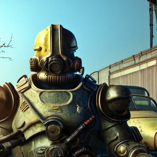 Image similar to screenshot of fallout 5, ultra realistic!!!, golden hour, sharp focus