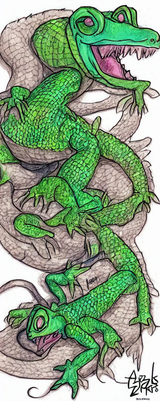 Lizard cartoon mascot vector illustration 36131598 Vector Art at Vecteezy
