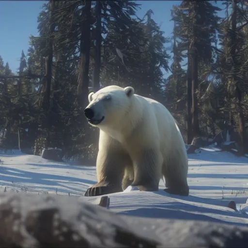 Polar Bear, from Red Dead Redemption 2 (2018 video | Stable Diffusion