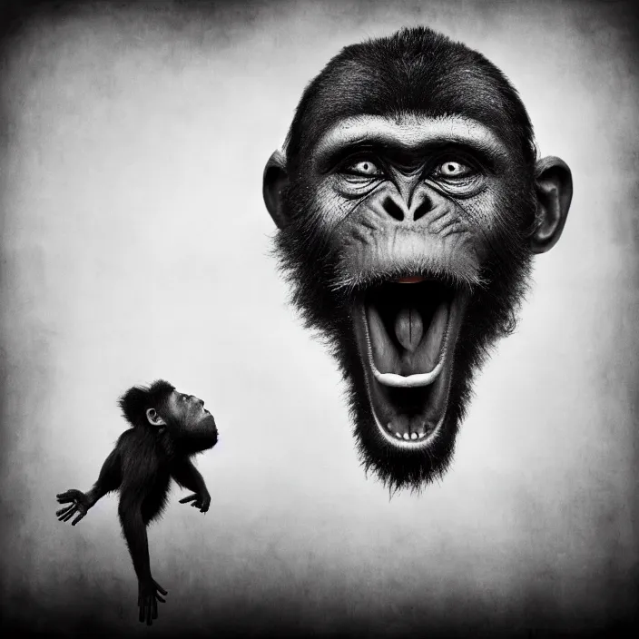 Image similar to drunken monkey by lee jeffries, erik johansson, supersampled, 8 k, beautify