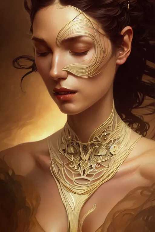 Image similar to Pandora woman, intricate, elegant, highly detailed, digital painting, artstation, concept art, smooth, sharp focus, illustration, art by artgerm and greg rutkowski and alphonse mucha, 8k