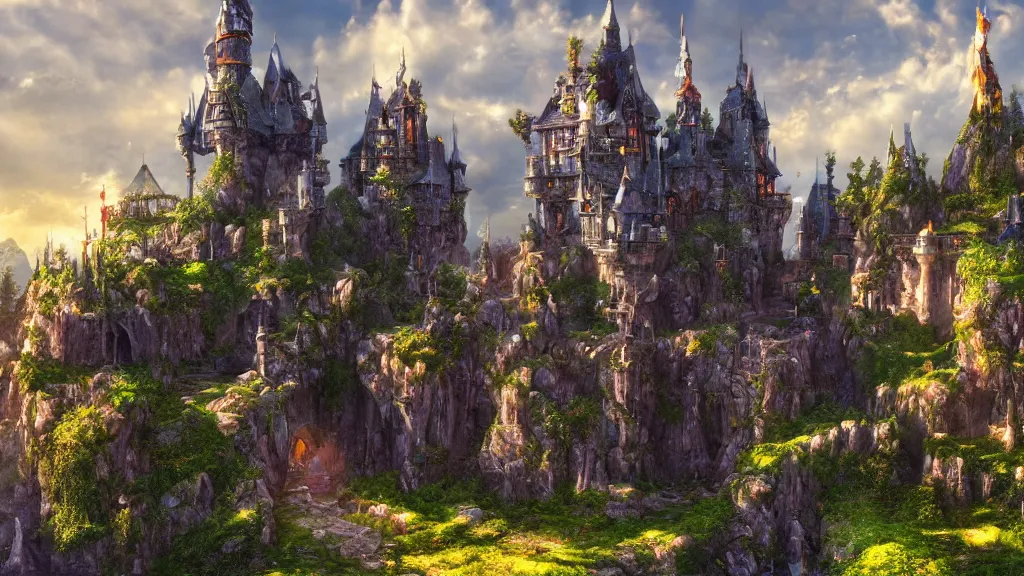 Image similar to fantasy castle, fantasy artwork, very very very beautiful scenery, hd, hdr, ue5, ue6, unreal engine 5, cinematic 4k wallpaper, 8k, ultra detailed, high resolution, artstation, award winning