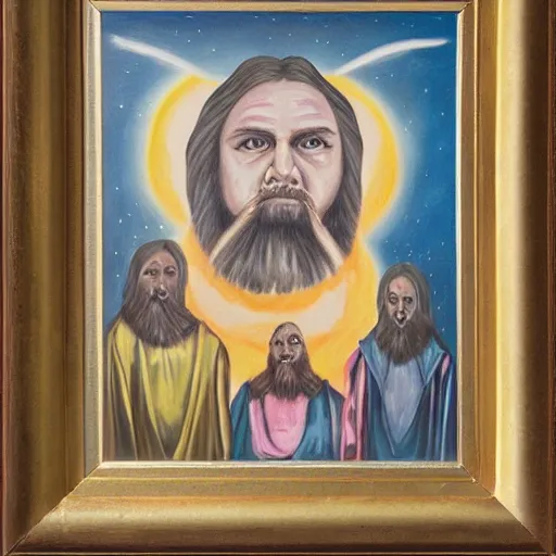 Prompt: painting of a cult leader
