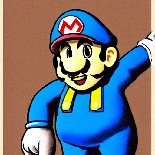 Prompt: A portrait of Mario from the Super Mario Bros series drawn by Junji Ito