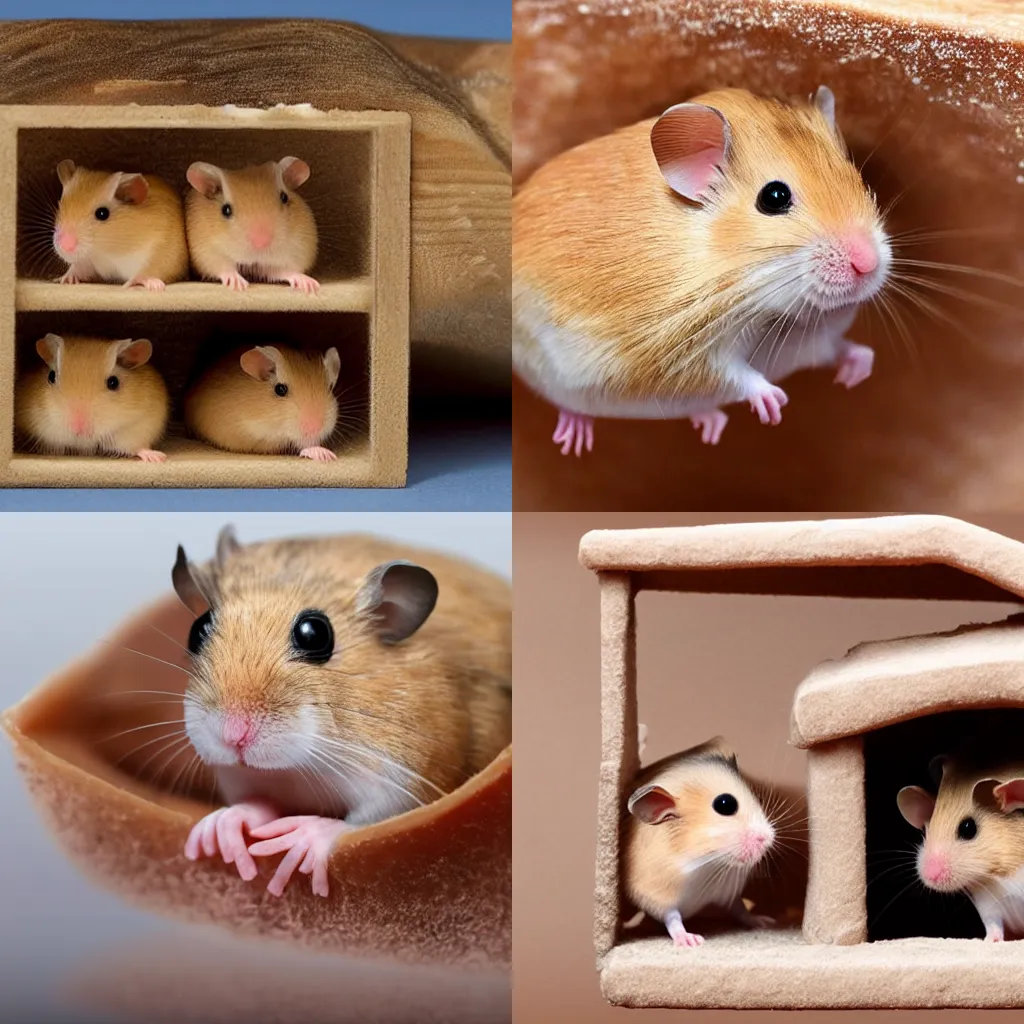 Prompt: Hamsters living in a house made out of human skin, fat and muscle tissue, highly detailed