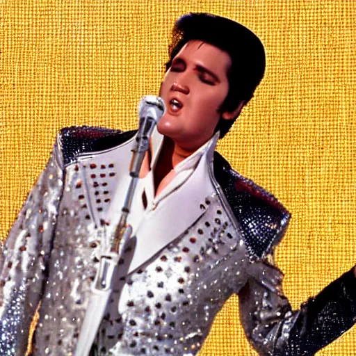 Prompt: elvis presley performing at eurovision 2 0 2 2