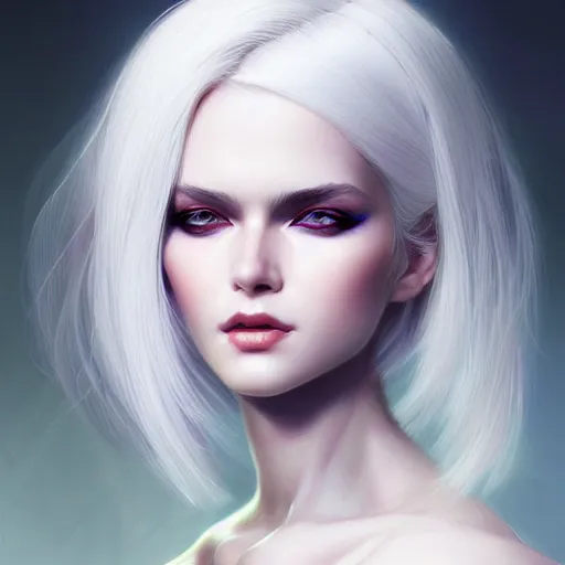 Image similar to Xanxia Cultivator, white hair, gorgeous, amazing, elegant, intricate, highly detailed, digital painting, artstation, concept art, sharp focus, illustration, art by Ross tran and kuvshinov, photography portrait by Paolo Roversi