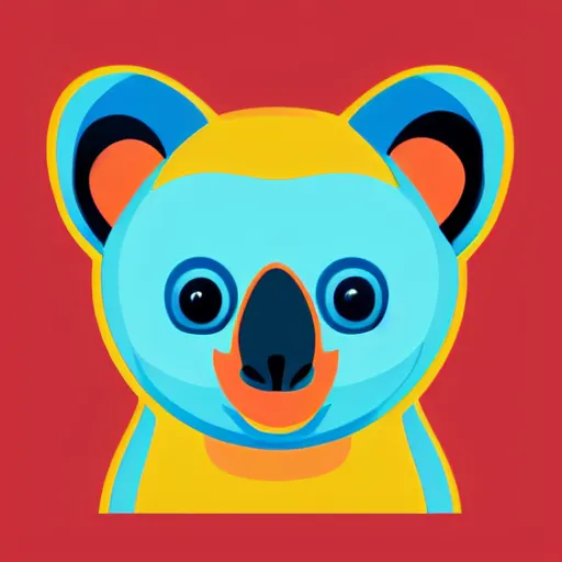 Prompt: Propaganda poster of koala, sticker, highly detailed, colorful, illustration, smooth and clean vector curves, no jagged lines, vector art, smooth