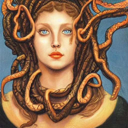 Image similar to a beautiful portrait of medusa