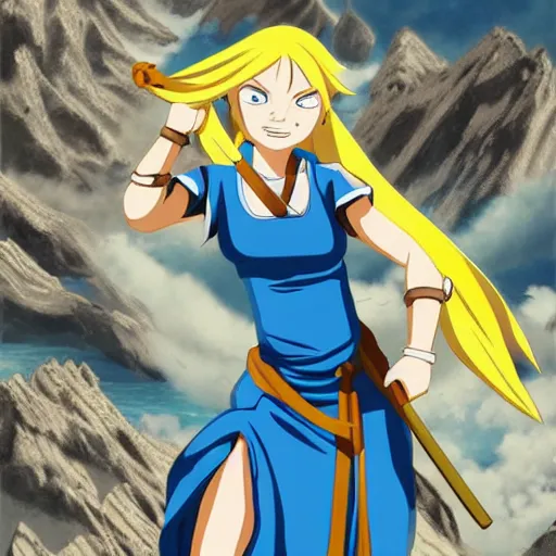 Image similar to lucy heartfilia in avatar the last airbender. digital art highly detailed trending on art startion