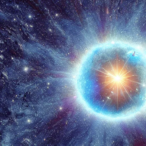 Prompt: Picture of exploding blue hypergiant Star ultrarealistic