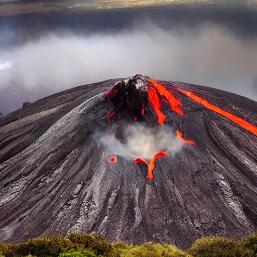 Prompt: Volcano with teeth