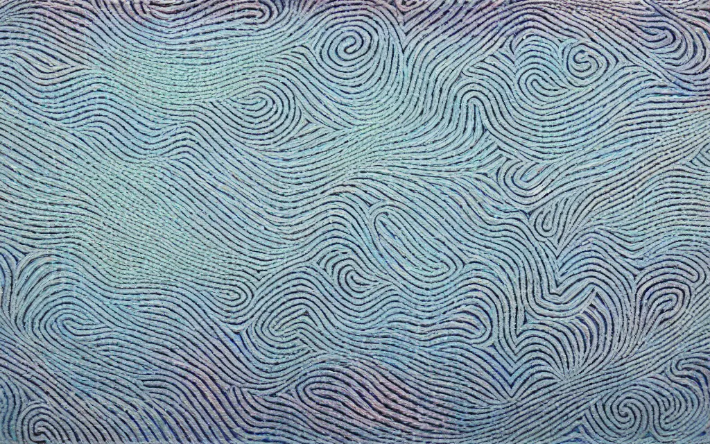 Prompt: wave, particle, synth, frequencies, pattern, osciliation. wave-particle duality. japanese embroidery.