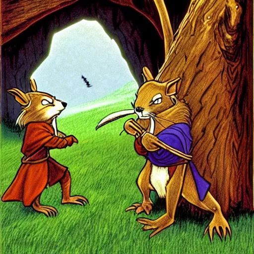 Prompt: a scene from redwall by brian jacques