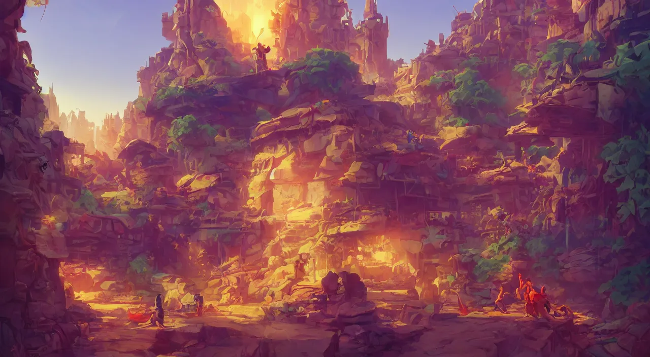 Image similar to arabian marketplace vivid tissu color fabric greeble block jungle dirt ground wood wall fortress volume lighting shine video game icon, 2 d game art gta cover, official fanart behance hd artstation by jesper ejsing, by rhads, makoto shinkai and lois van baarle, ilya kuvshinov, rossdraws