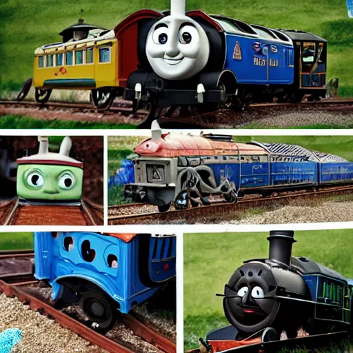 Prompt: eldritch thomas the tank engine