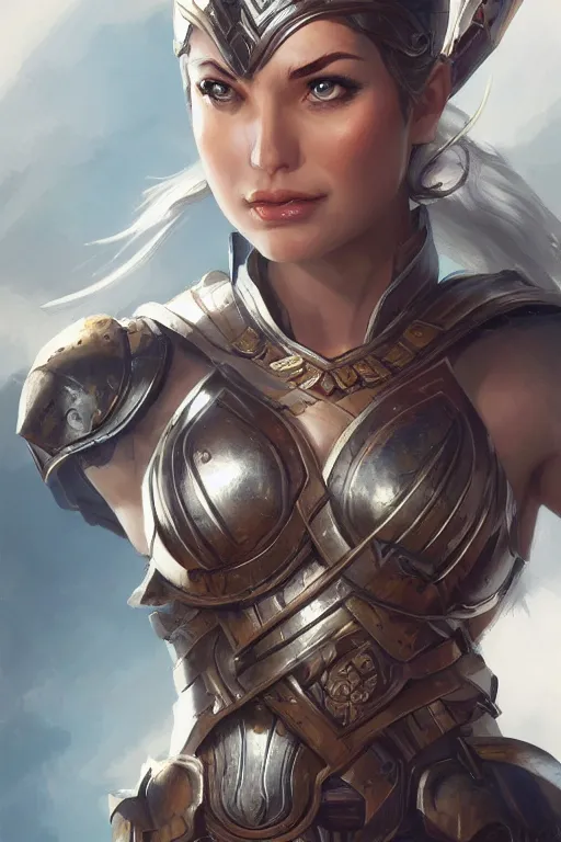 Image similar to amazon valkyrie athena, d & d, fantasy, portrait, highly detailed, headshot, digital painting, trending on artstation, concept art, sharp focus, illustration, art by artgerm and greg rutkowski and magali villeneuve