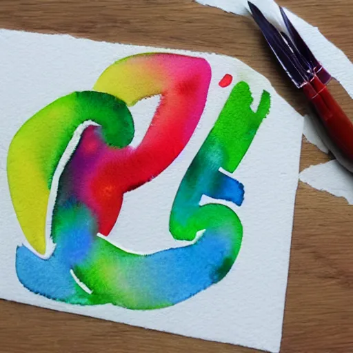 Prompt: 3 d watercolor nature logo on white background