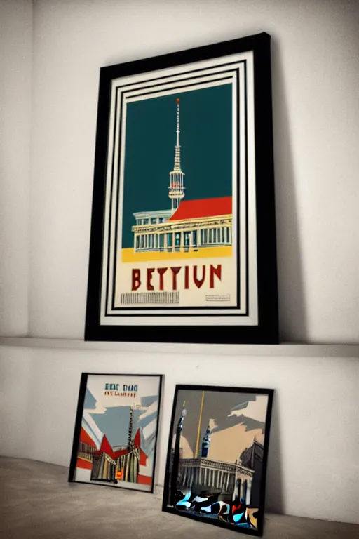 Image similar to art deco travel poster. berlin, framed poster